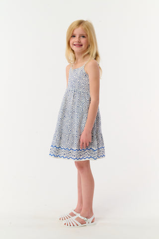 Roller Rabbit White Kids Naolin Fish Border Britt Dress