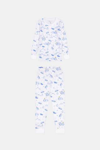 Roller Rabbit Blue Kids Penguin Party Pajamas