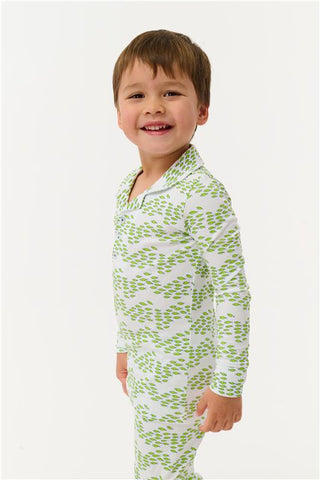 Roller Rabbit Red Kids Minnows Parker Polo Pajamas