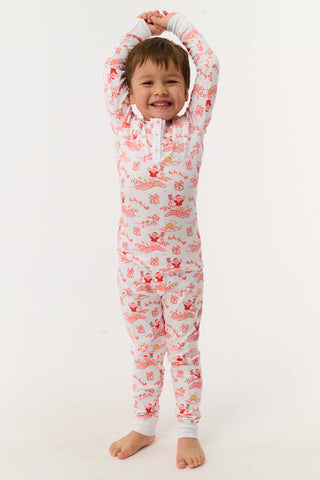 Roller Rabbit Red Kids Surfing Santa Pajamas