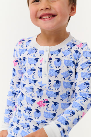 Roller Rabbit Blue Kids Sammy The Sheep Pajamas