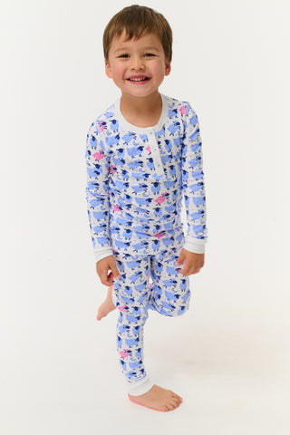 Roller Rabbit Blue Kids Sammy The Sheep Pajamas