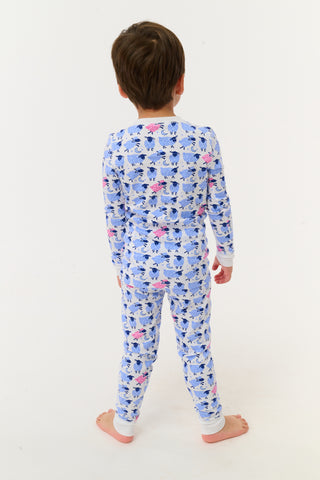 Roller Rabbit Blue Kids Sammy The Sheep Pajamas