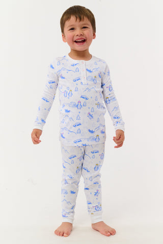 Roller Rabbit Blue Kids Penguin Party Pajamas
