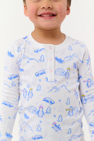 Roller Rabbit Blue Kids Penguin Party Pajamas