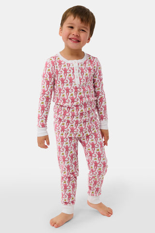 Roller Rabbit Pink Kids Monkey Pajamas