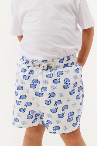 Roller Rabbit Blue Boys Moby Swim Trunk