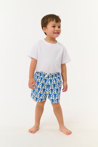Roller Rabbit Blue Boys Monkey Swim Trunks