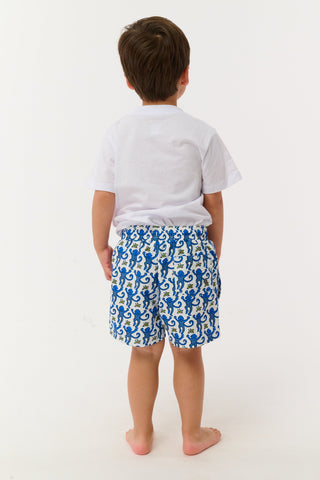 Roller Rabbit Blue Boys Monkey Swim Trunks