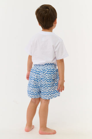 Roller Rabbit White Boys Fish Stripe Swim Trunk