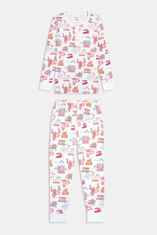 Roller Rabbit Pink Kids Miami Monkey Pajamas