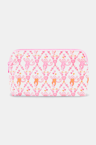 Roller Rabbit Orange Spring Bloom Monkey Makeup Bag