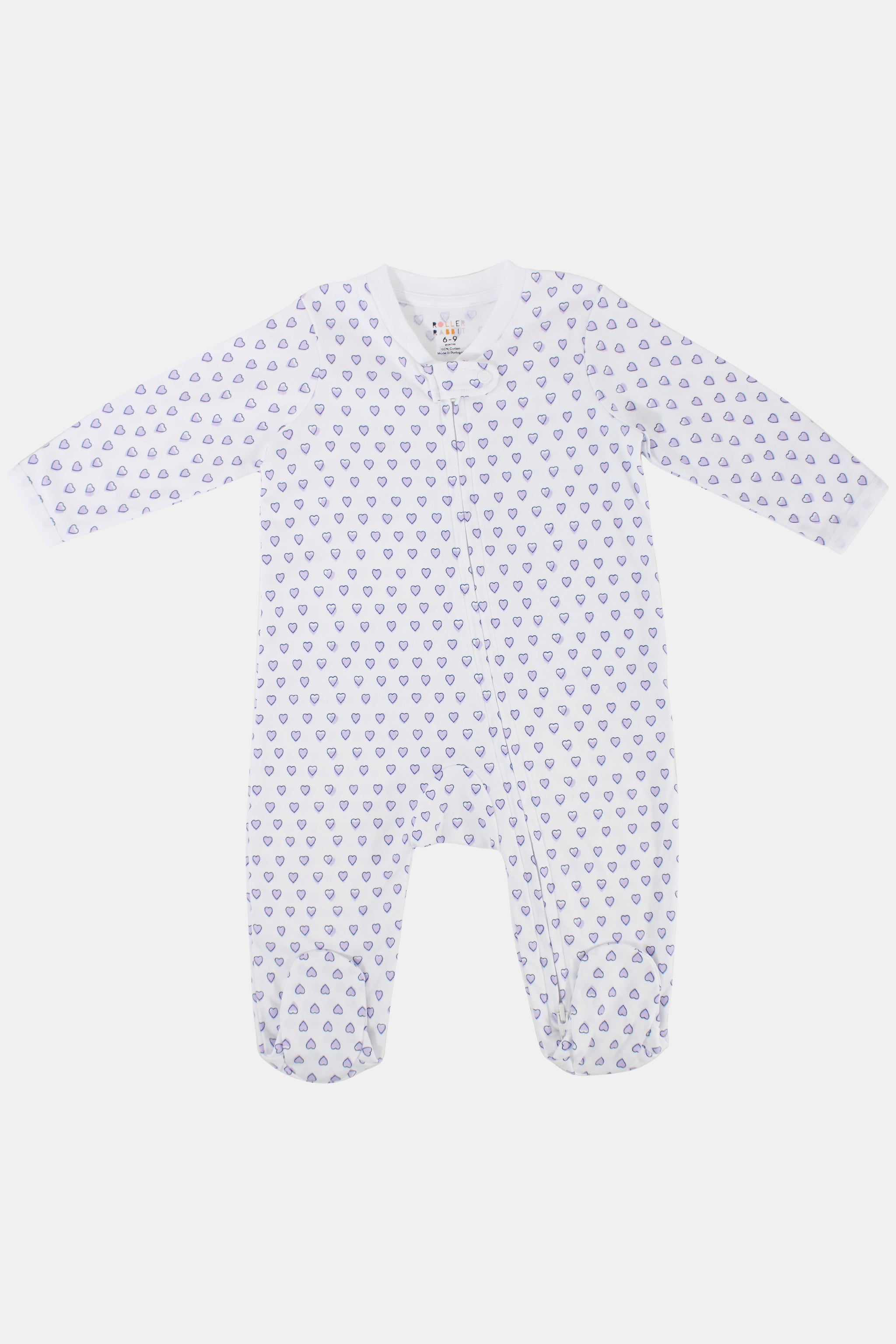 LoveShackFancy x Roller Rabbit Infant Sugarplum Lattice Zipper Footie