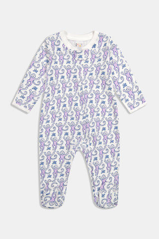 Infant Monkey Zipper Footie