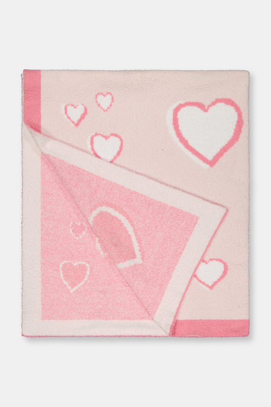 Roller Rabbit Pink Hearts Dreams Blanket