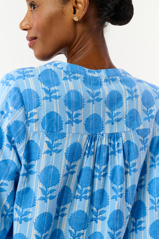 Roller Rabbit Blue Linna Floral Jasper Top