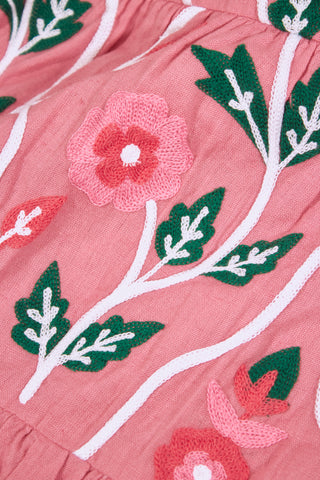 Trellis Floral Embroidery Emory Dress