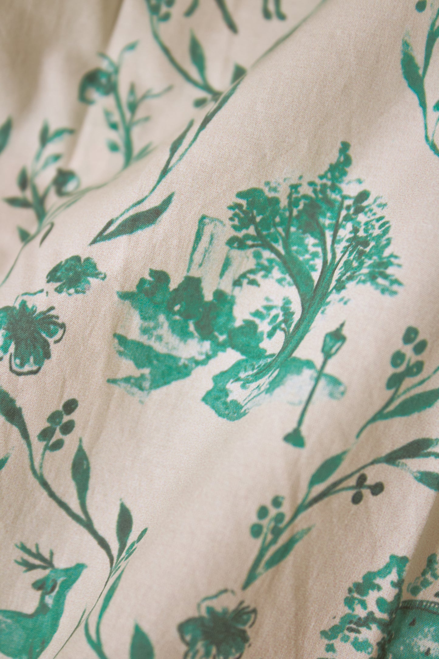 Roller Rabbit Green Woodland Toile Quilted Azure Mini Skirt view 8