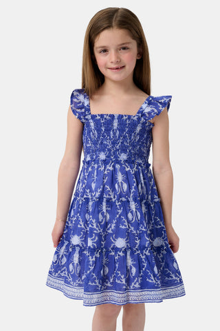 Roller Rabbit Blue Kids Lobster Trellis Ceri Dress