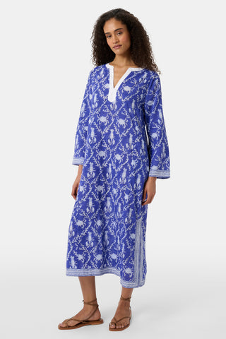 Roller Rabbit Blue Lobster Trellis Johanna Caftan