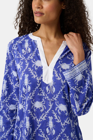 Roller Rabbit Blue Lobster Trellis Johanna Caftan