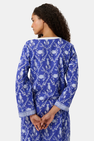 Roller Rabbit Blue Lobster Trellis Johanna Caftan