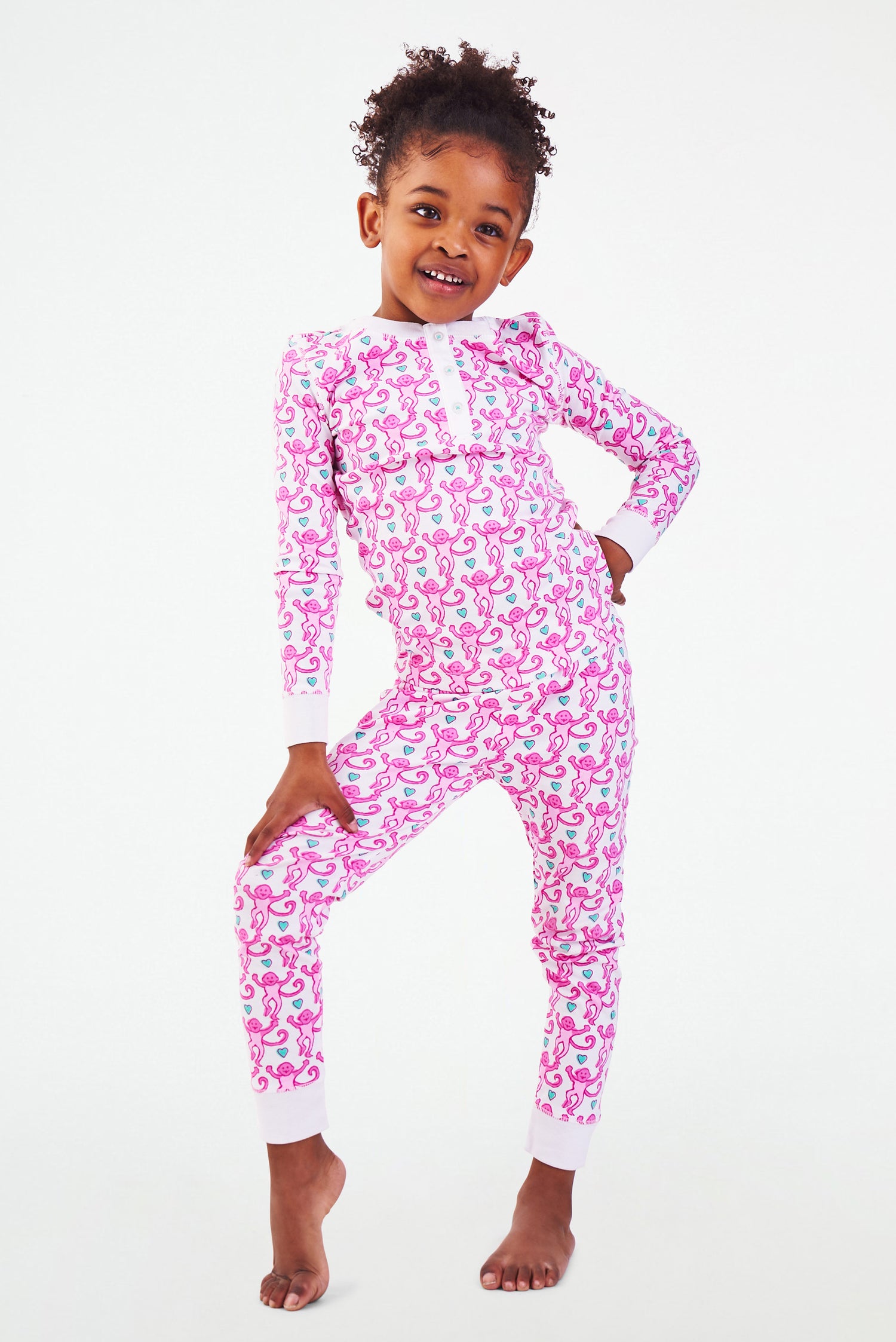 Roller Rabbit Kids Bubblegum Lovely Monkey Pajamas