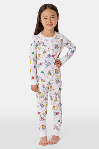 Roller Rabbit White Kids Birthday Bonanza Pajamas