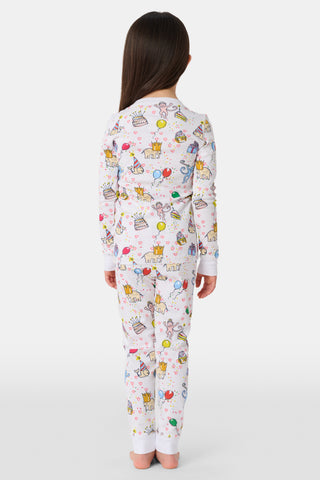 Roller Rabbit White Kids Birthday Bonanza Pajamas