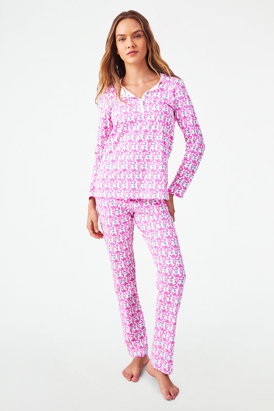 Roller Rabbit Bubblegum Lovely Monkey Pajamas