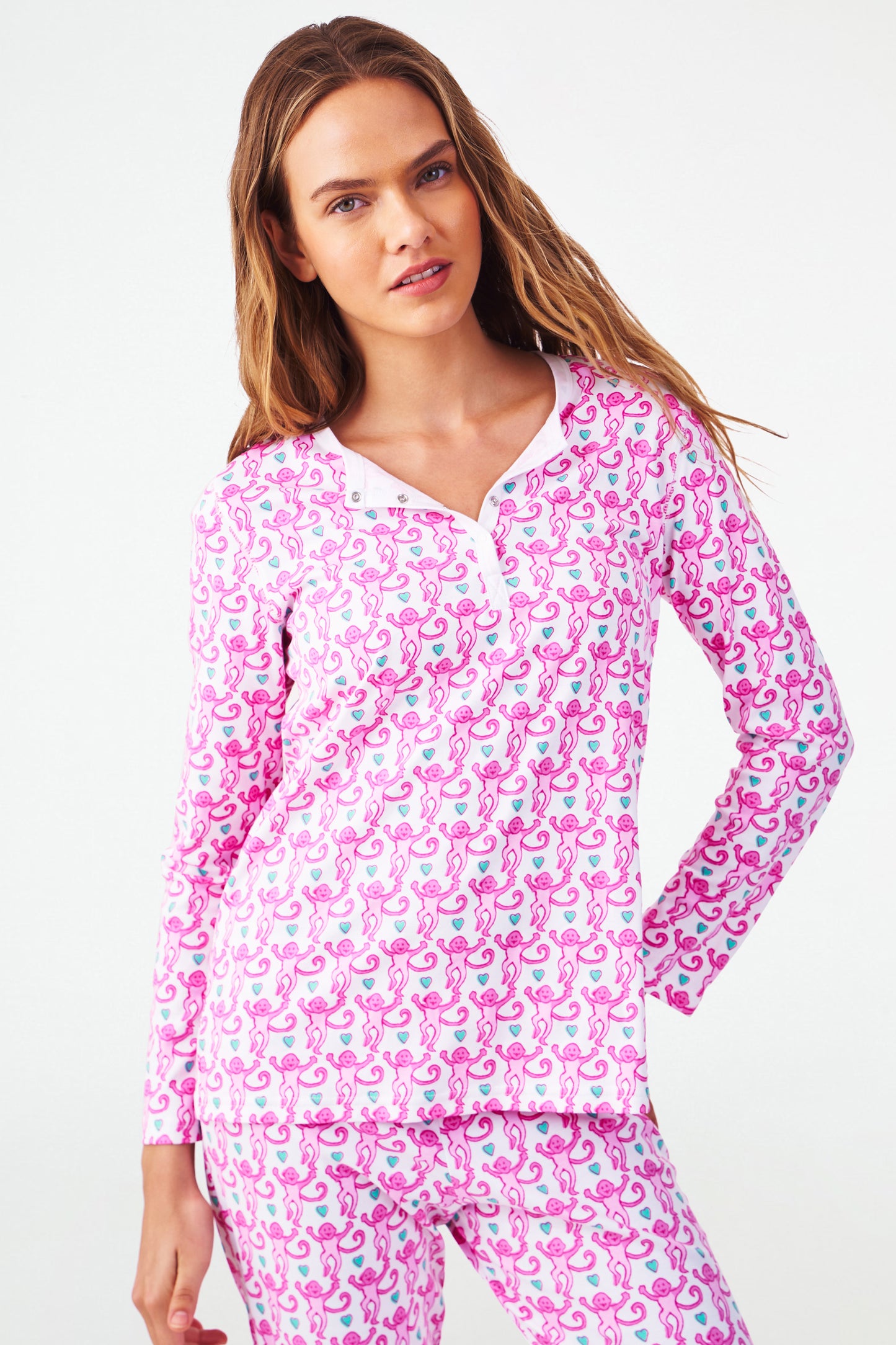 Roller Rabbit Bubblegum Lovely Monkey Pajamas