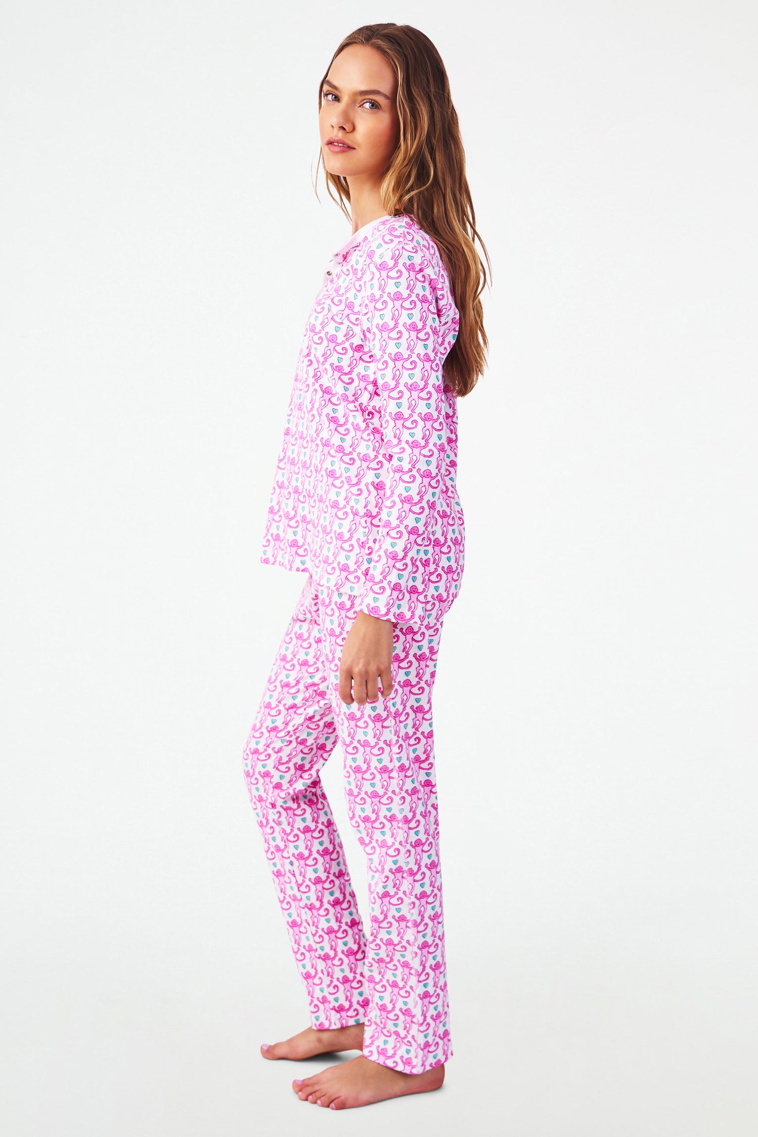 Roller Rabbit Bubblegum Lovely Monkey Pajamas