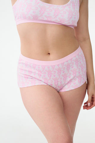 Roller Rabbit Lovely Monkey Crosby Boyshort Pink