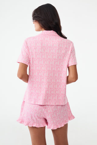 Roller Rabbit Lovely Monkey Wyatt Polo Pajamas Pink