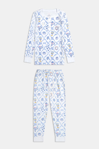 Roller Rabbit Blue Kids Starry Nights Lattice Pajamas