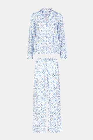 Starry Nights Lattice Long Sleeve Polo Pajamas