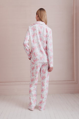 Roller Rabbit Pink Sugar Doily Beaux Long Sleeve Polo Pajamas