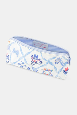 Roller Rabbit Blue Starry Nights Lattice Makeup Bag