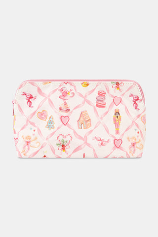 Roller Rabbit Pink Sugarplum Lattice Makeup Bag