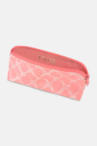 Roller Rabbit Coral Ruban Makeup Bag