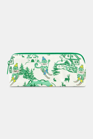 Roller Rabbit Green Ski Toile Makeup Bag