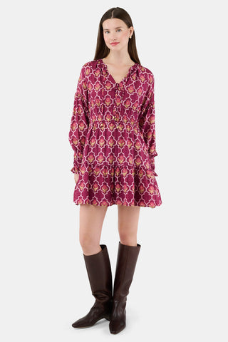 ROLLER RABBIT BURGUNDY MARQUIS FLORAL POPPY DRESS