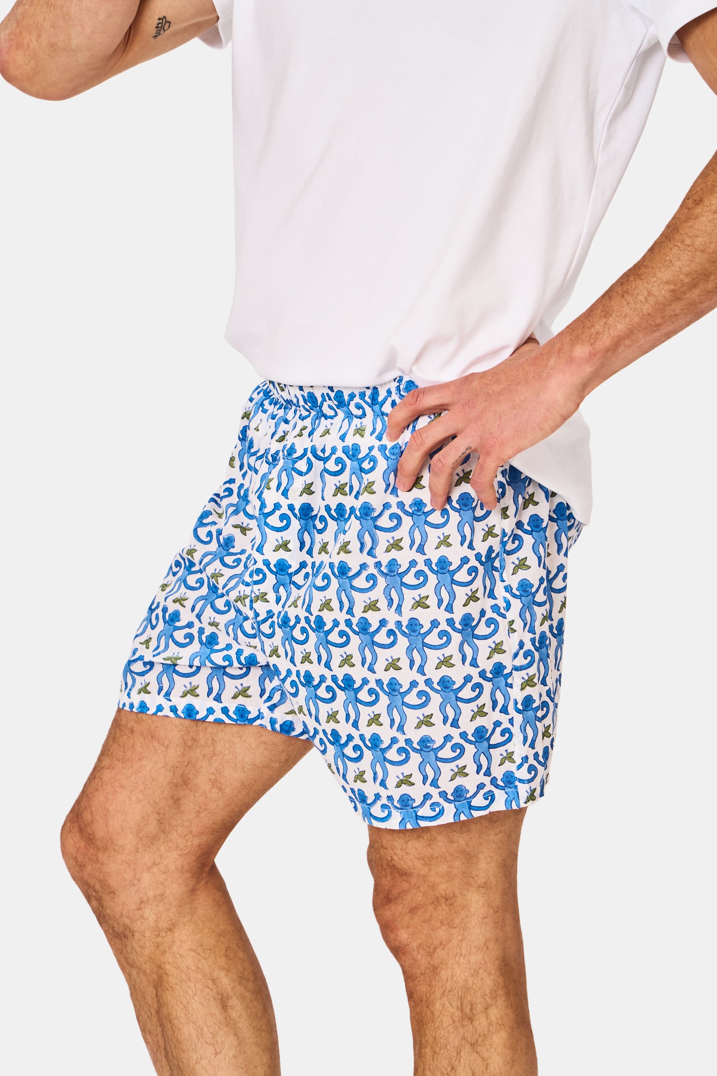 Roller Rabbit Men's Green & Blue Monkey Boxer Set view 4
