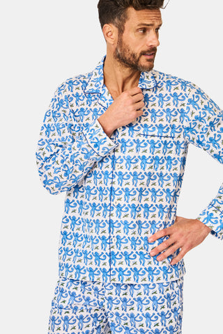 Roller Rabbit Men's Blue Monkey Loungewear Set