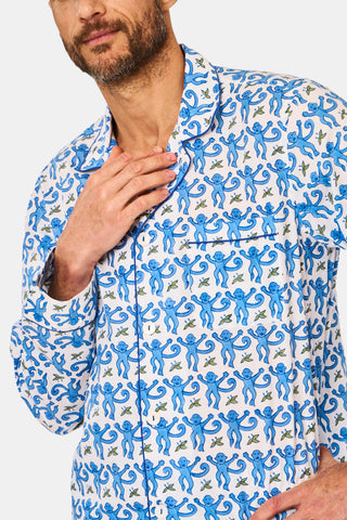 Roller Rabbit Men's Blue Monkey Loungewear Set