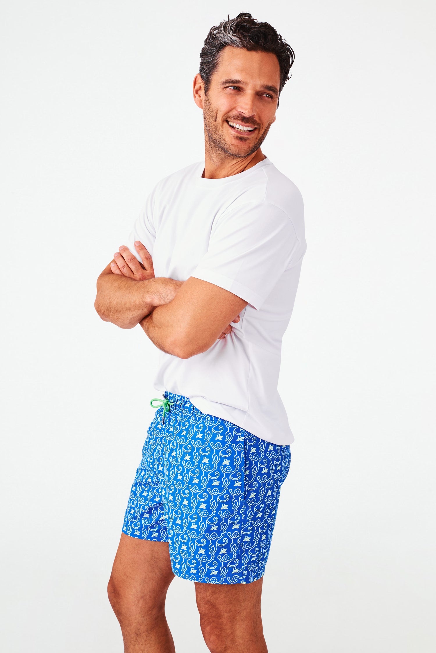 Roller Rabbit Men's Cobalt Monkey Swim Trunk