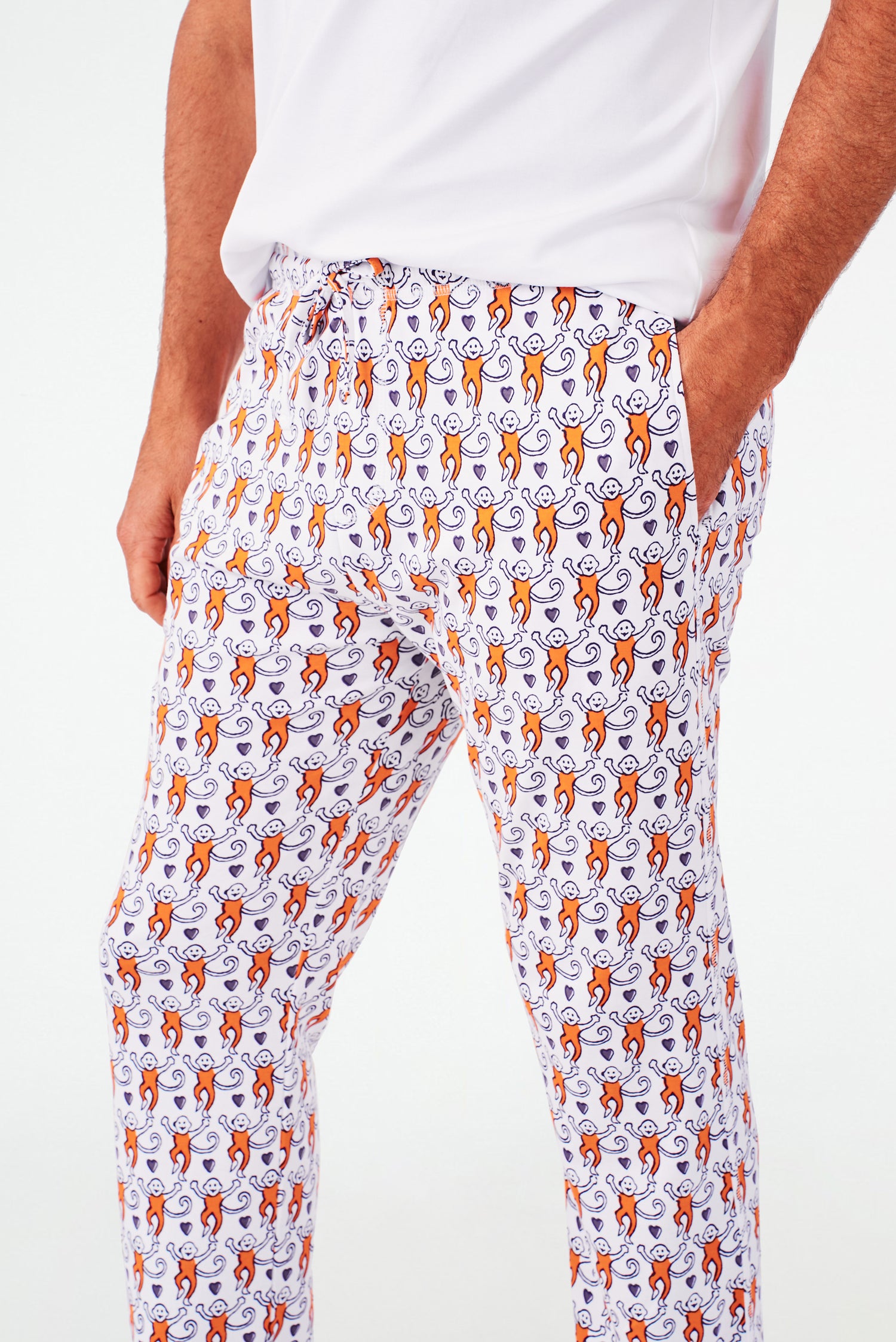 Roller Rabbit Mens Orange/Purple Lovely Monkey Simon Pant