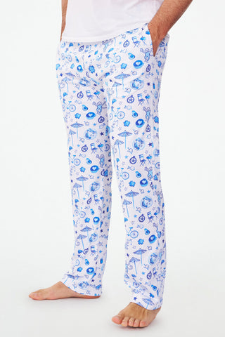 Roller Rabbit Men's Blue Latte Lane Simon Pant