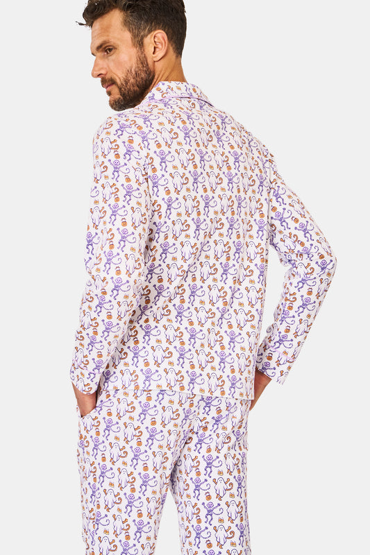 Men's Trick or Treat Long Sleeve Polo Pajamas view 2