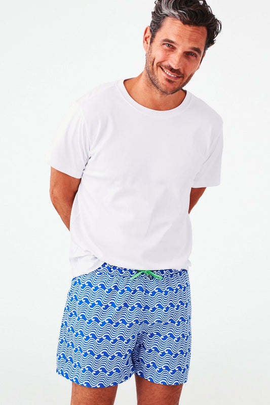 Roller Rabbit Mens Cobalt Odyssey Swim Trunk